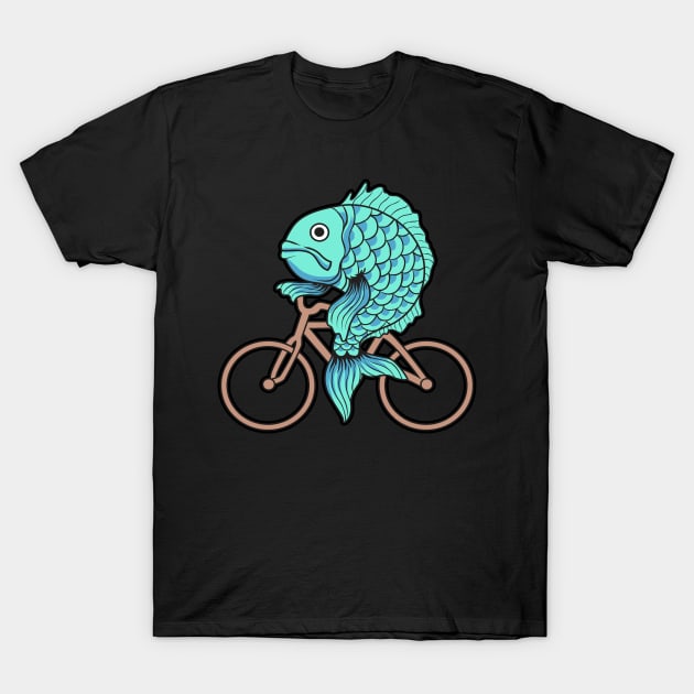 A woman Without a Man Is Like a Fish Without a Bicycle T-Shirt by KsuAnn